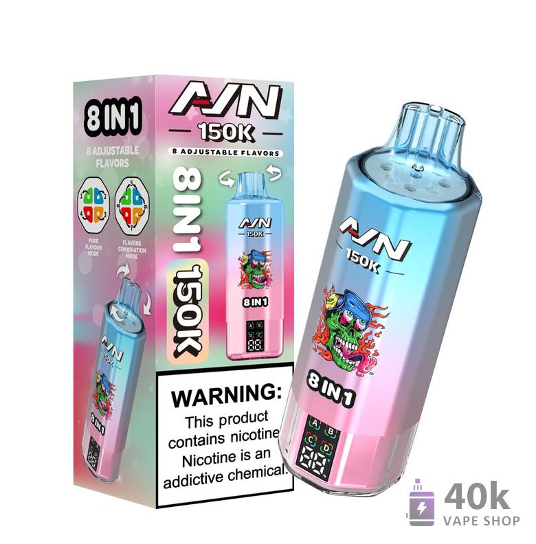Aivono Aim 150K Puffs Vape jetable - 58mL E-liquide, Rechargeable 850mAh