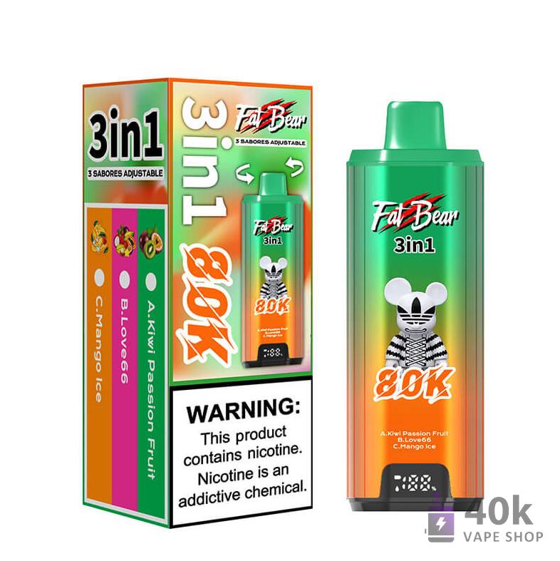Aivono AIM FATBEAR 80K Disposable Vape - 80,000 Puffs, 58ml Capacity, Rechargeable - Kép 3