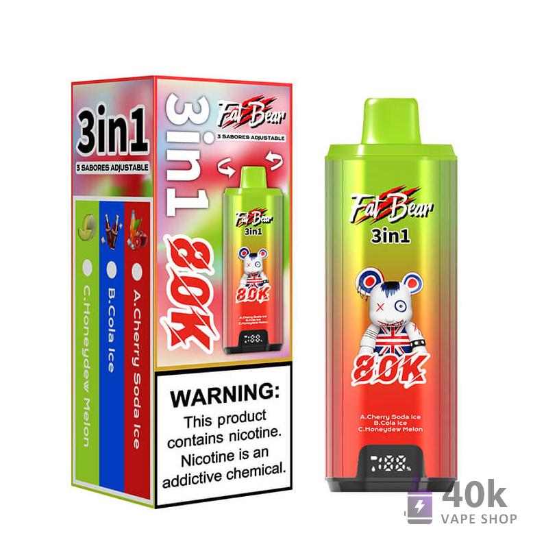 Aivono AIM FATBEAR 80K Disposable Vape - 80,000 Puffs, 58ml Capacity, Rechargeable - Kép 4