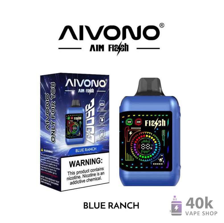 Aivono AIM Flash 35000 Puffs Disposable Vape - Dual Mesh, LED Display, Rechargeable - Billede 6