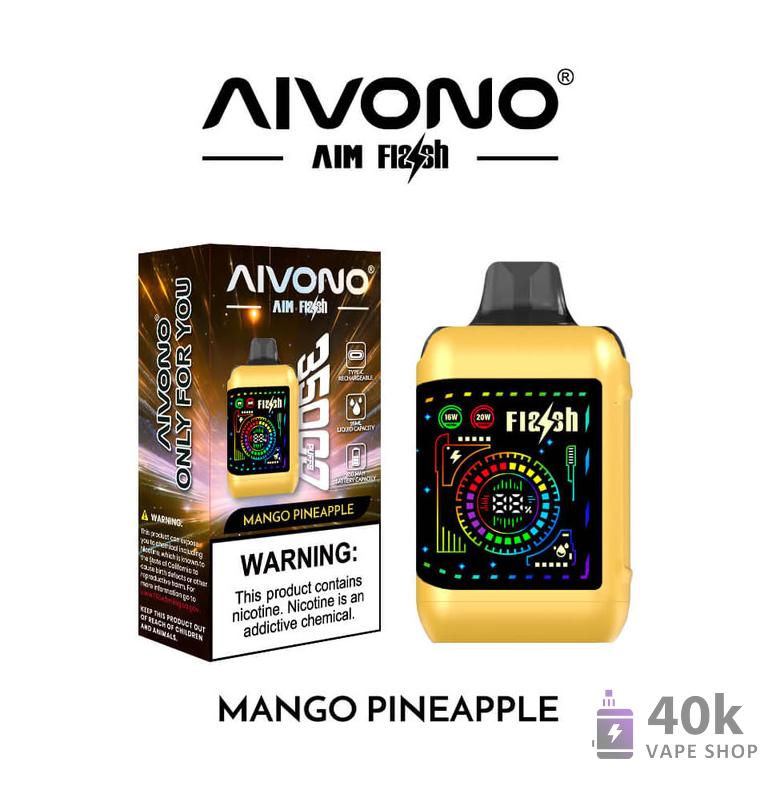 Aivono AIM Flash 35000 Puffs Disposable Vape - Dual Mesh, LED Display, Rechargeable - Billede 3