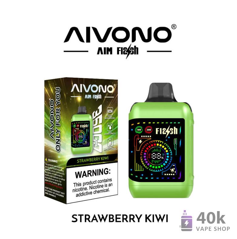 Aivono AIM Flash 35000 Puffs Engangs-damp - Dual Mesh, LED-display, genopladelig