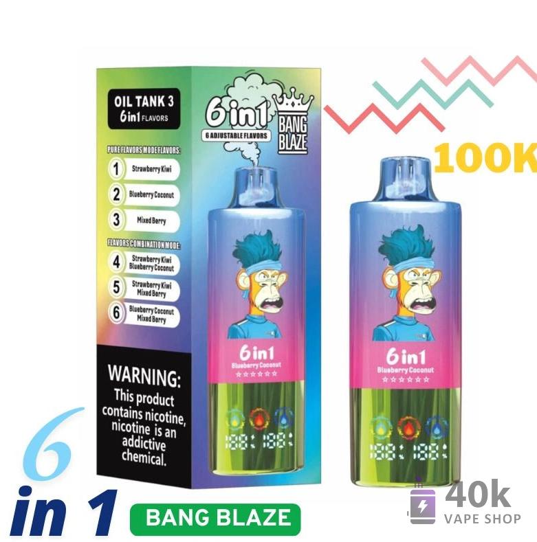Bang Blaze 100K Puffs 6-in-1 Triple Tank Disposable Vape - 100,000 Puffs – Image 4