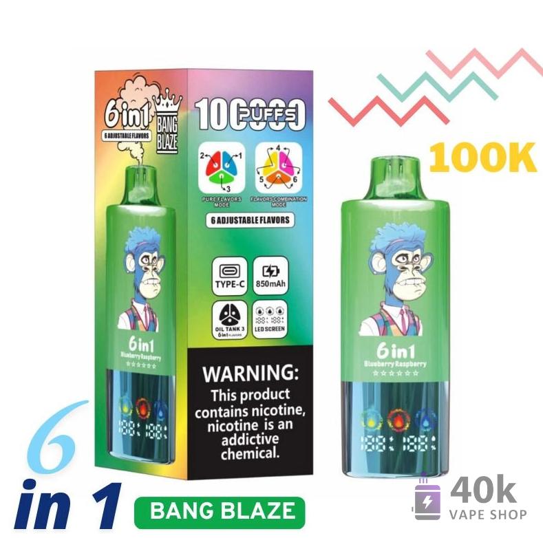 Bang Blaze 100K Puffs 6-in-1 Triple Tank Disposable Vape - 100,000 Puffs – Image 3