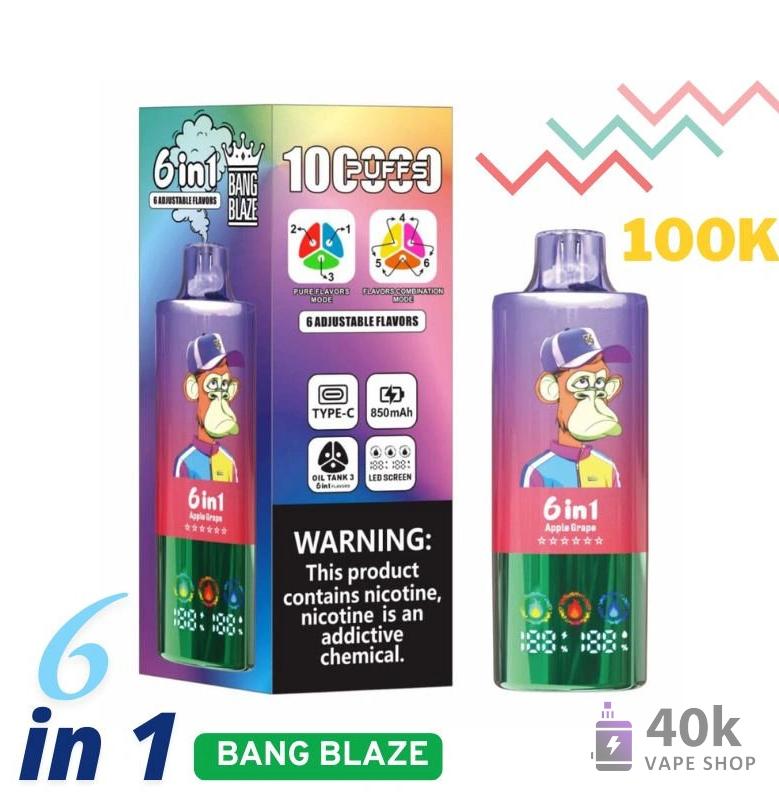 Bang Blaze 100K Puffs 6-in-1 Triple Tank Disposable Vape - 100,000 Puffs – Image 5
