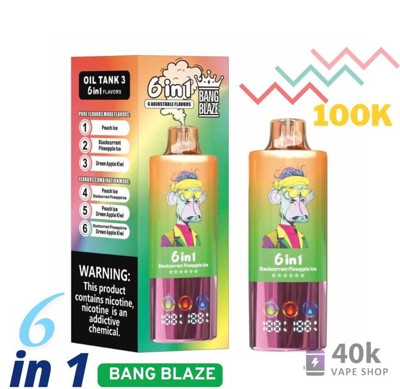 Bang Blaze 100K Puffs 6-in-1 Triple Tank Disposable Vape - 100,000 Puffs – Image 2