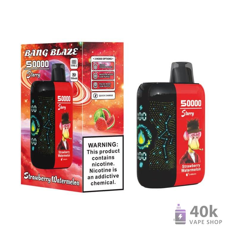 Bang Blaze 50000 Puffs Engångsvape | Uppladdningsbar och anpassningsbar e-cigarett