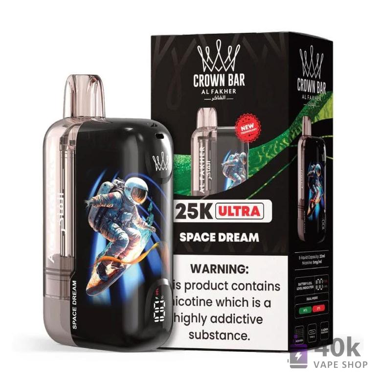 Crown Bar Alfakher 25000 Ultra Engångs Vape - 25K Puffs, 22mL E-Liquid