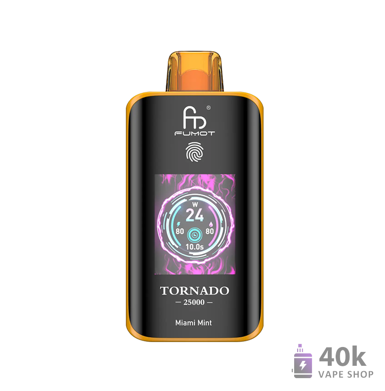 Fumot Tornado 25000 Disposable Vape: 25K Puffs, Smart Touch Screen, 26 Flavors