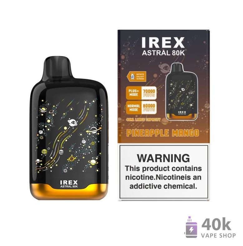 IREX Astral 80000 Disposable Vape - 80K Puffs, Rechargeable, Smart Display – Image 5