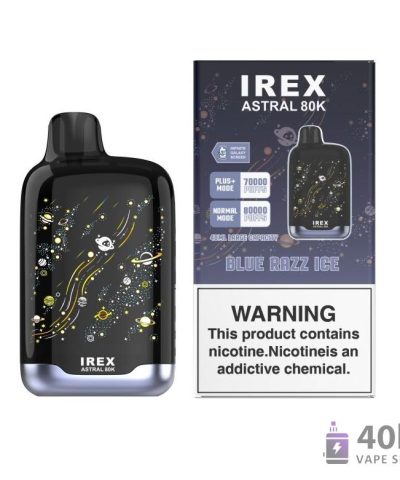 IREX Astral 80000 Vape jetable - 80K bouffées, rechargeable, écran intelligent