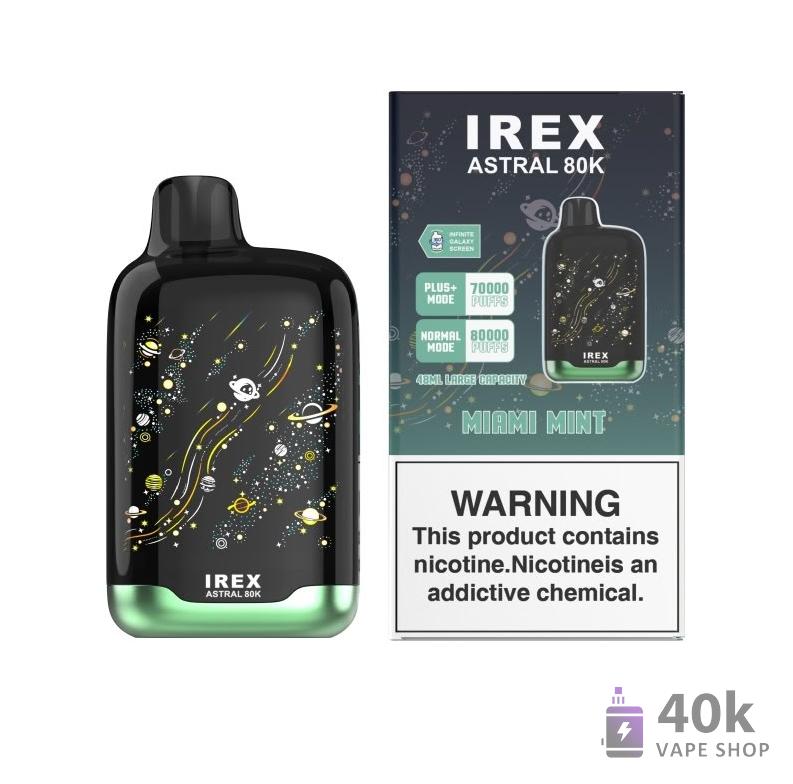 IREX Astral 80000 Disposable Vape - 80K Puffs, Rechargeable, Smart Display – Image 4