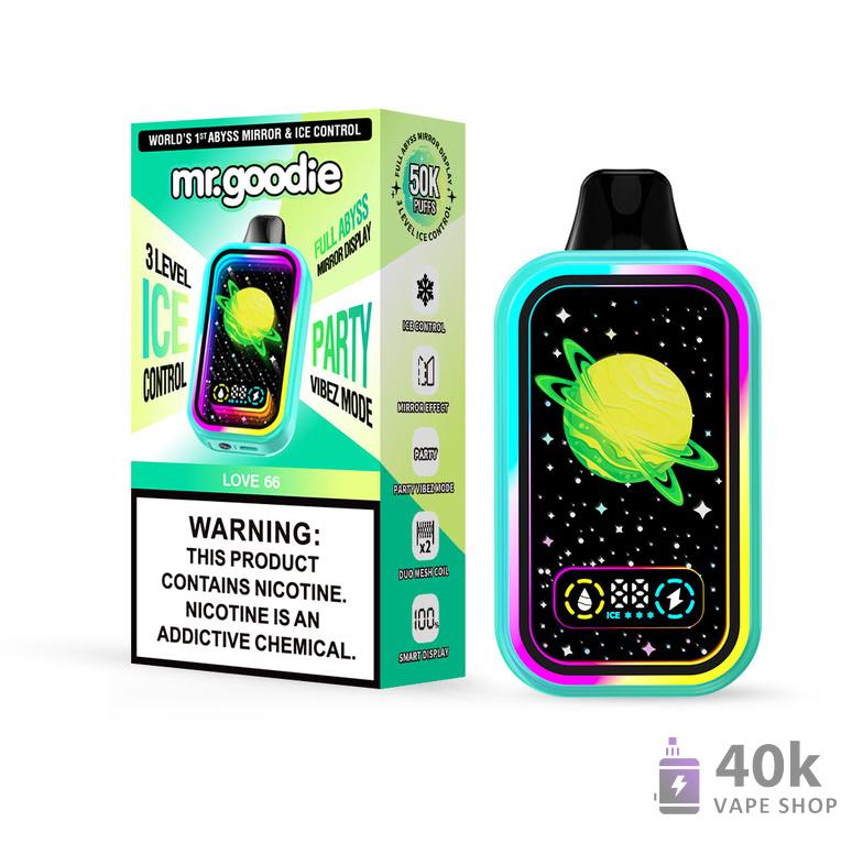 Mr. Goodie Abyss Mirror Disposable Vape - 50,000 Puffs, Adjustable Ice Displays - зображення 5