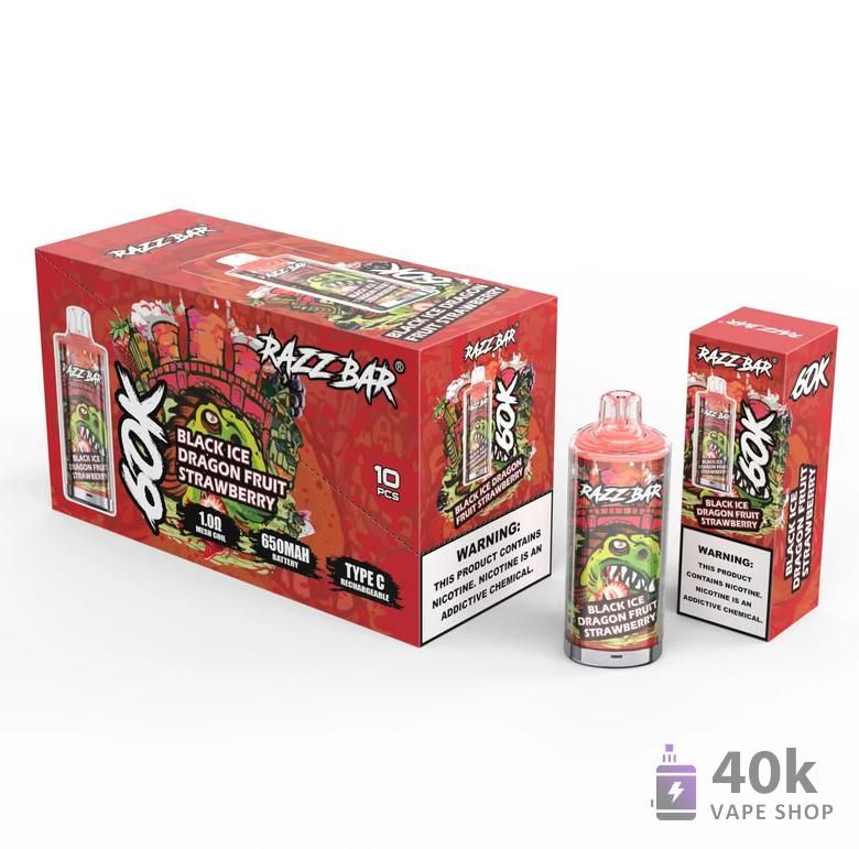 Razz Bar 60000 Puffs Disposable Vape - Rechargeable Type-C | 16 Flavors – Image 6