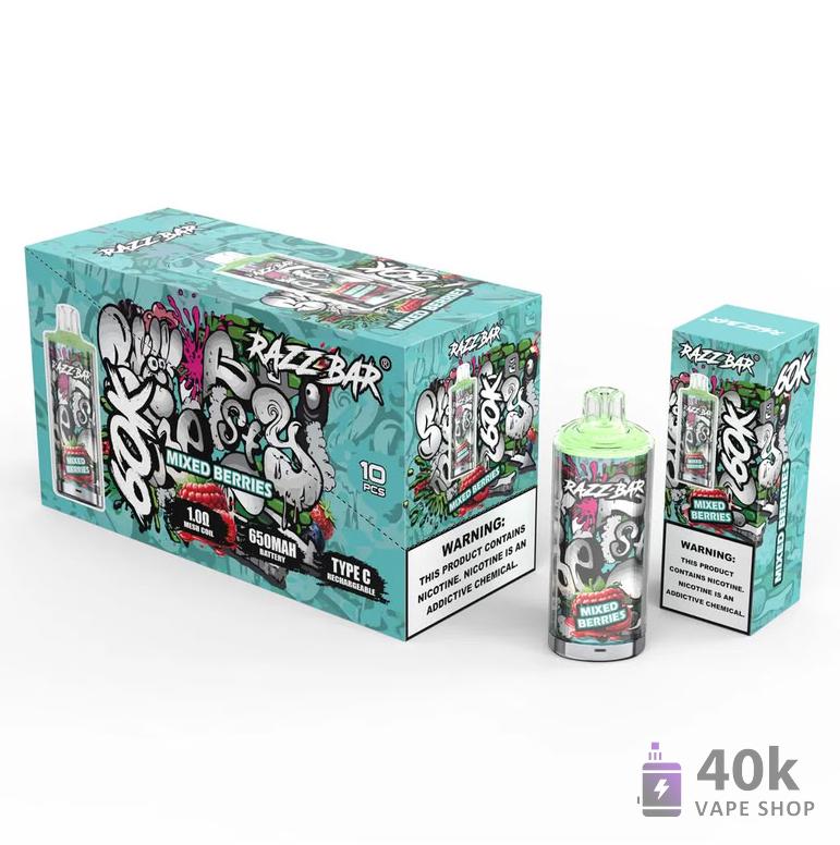 Razz Bar 60000 Puffs Disposable Vape - Rechargeable Type-C | 16 Flavors – Image 2