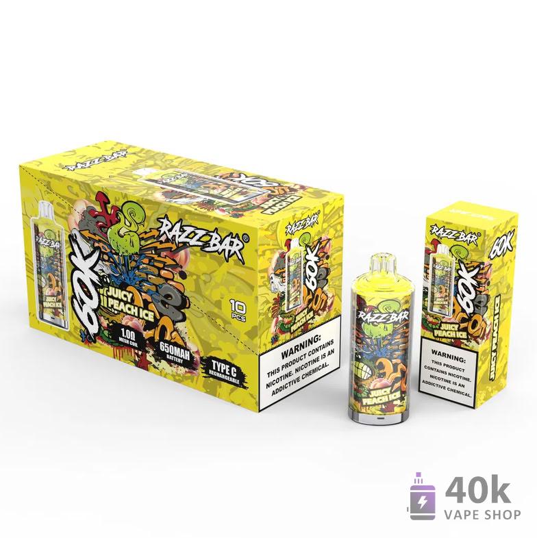 Razz Bar 60000 Puffs Disposable Vape - Rechargeable Type-C | 16 Flavors – Image 3