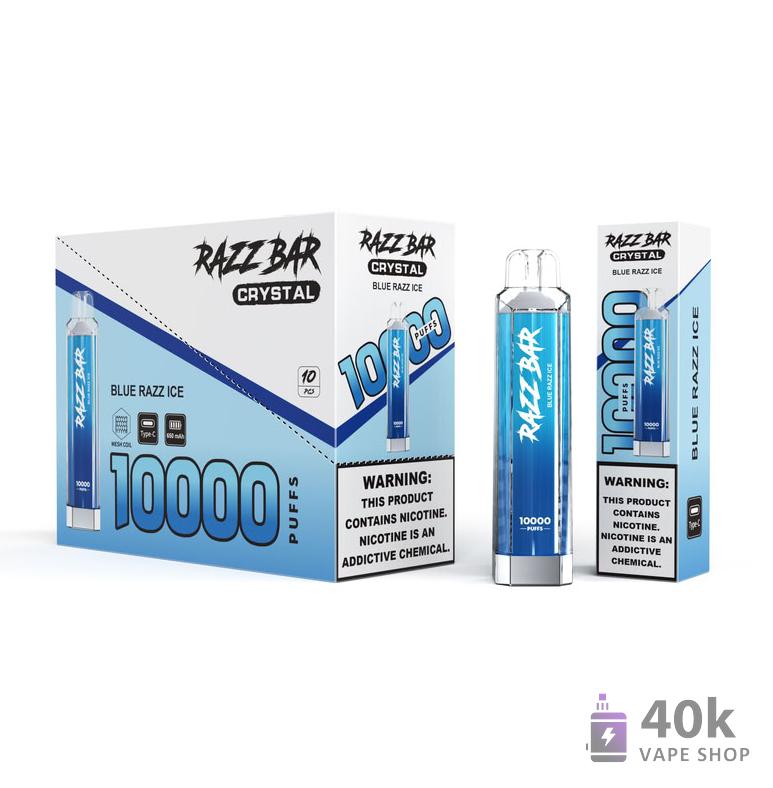 Razz Bar Crystal 10000 Disposable Vape - 16 Flavors, Salt Nicotine - Kép 4
