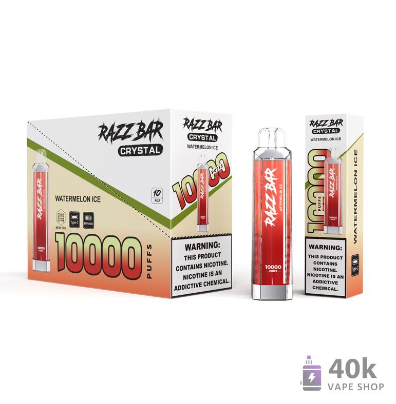 Razz Bar Crystal 10000 Disposable Vape - 16 Flavors, Salt Nicotine - Kép 6