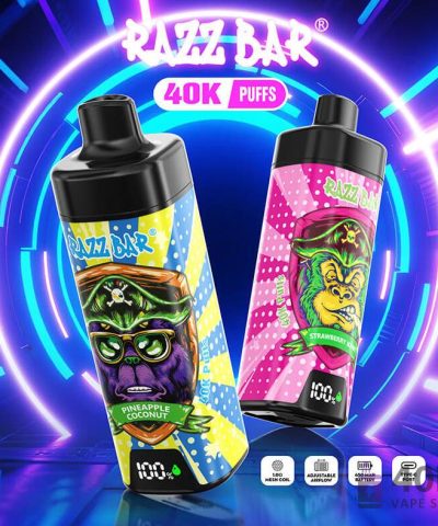 Razz Bar NEW 40000 eldobható vape - 40.000 puff, LED képernyő, 16 íz