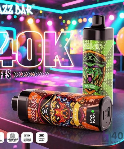 Az Razz Bar NEW 40000 Disposable Vape - 40,000 Puffs, LED Screen, 16 Flavors alternatív nézete
