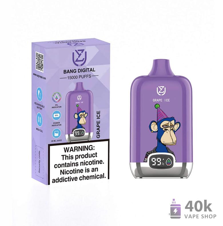 UZY Bang Digital 15000 Puffs Disposable Vape: 20ml E-Liquid, Rechargeable - Bild 5