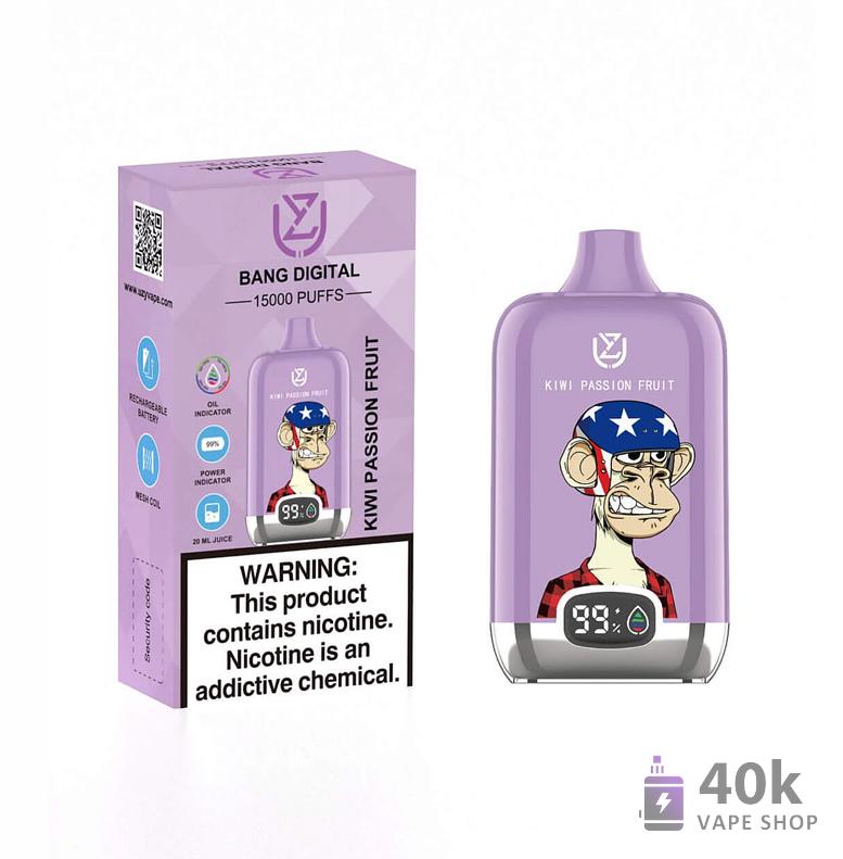 UZY Bang Digital 15000 Puffs Disposable Vape: 20ml E-Liquid, Rechargeable - Bild 4