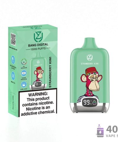 UZY Bang Digital 15000 bouffées Vape jetable : 20ml E-Liquid, Rechargeable