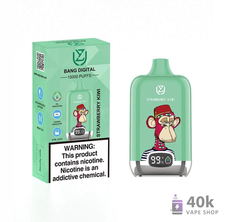 UZY Bang Digital 15000 Puffs Engångsvape: 20 ml E-vätska, uppladdningsbar