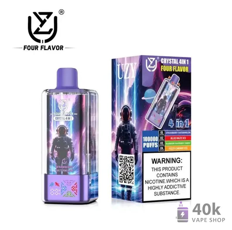 UZY Crystal 4 az 1-ben eldobható vape négyféle ízzel és 100.000 puffal
