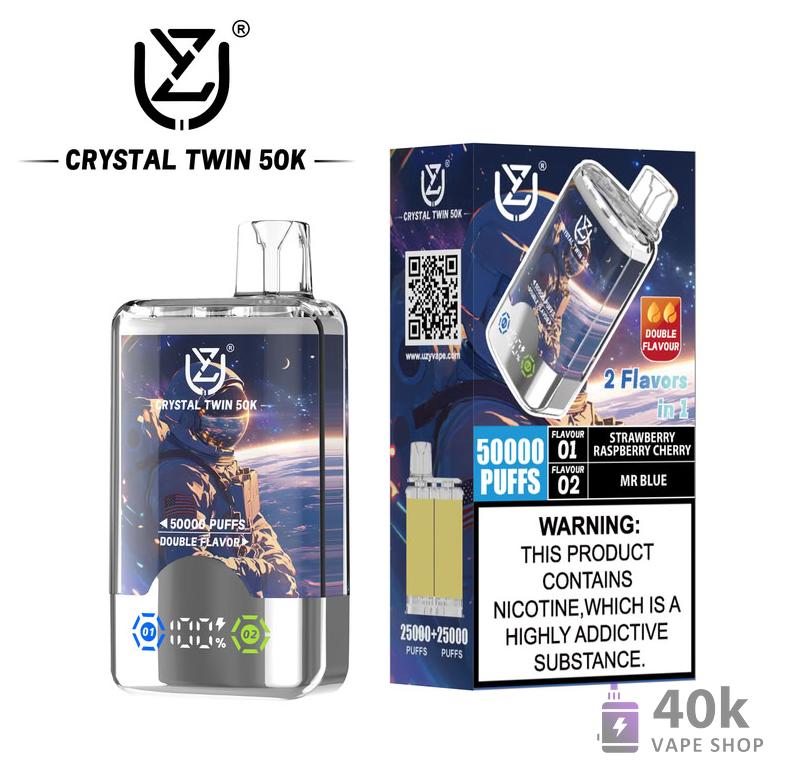 UZY Crystal Twin 50000 Disposable Vape | 50,000 Puffs, Dual Flavors - Kép 2
