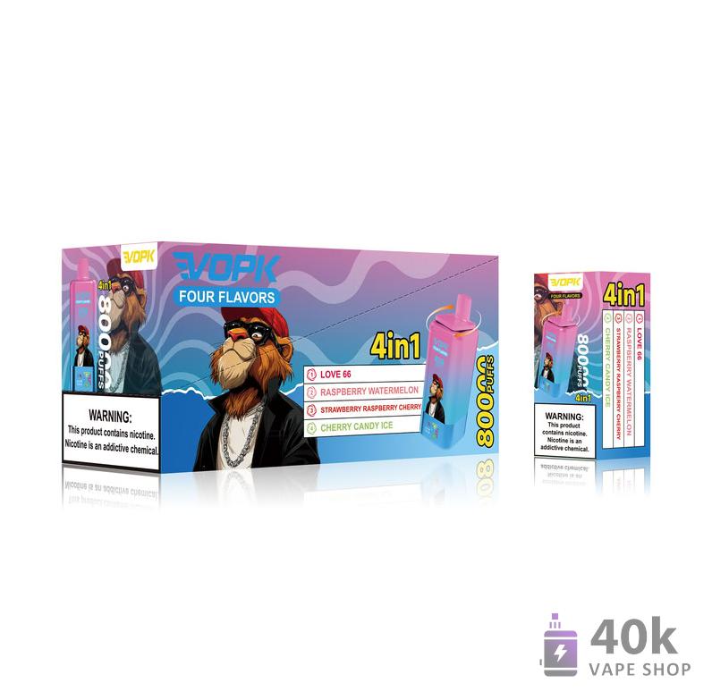 VOPK 80000 Vape jetable : 80K bouffées, 4 modes d'arômes, rechargeable