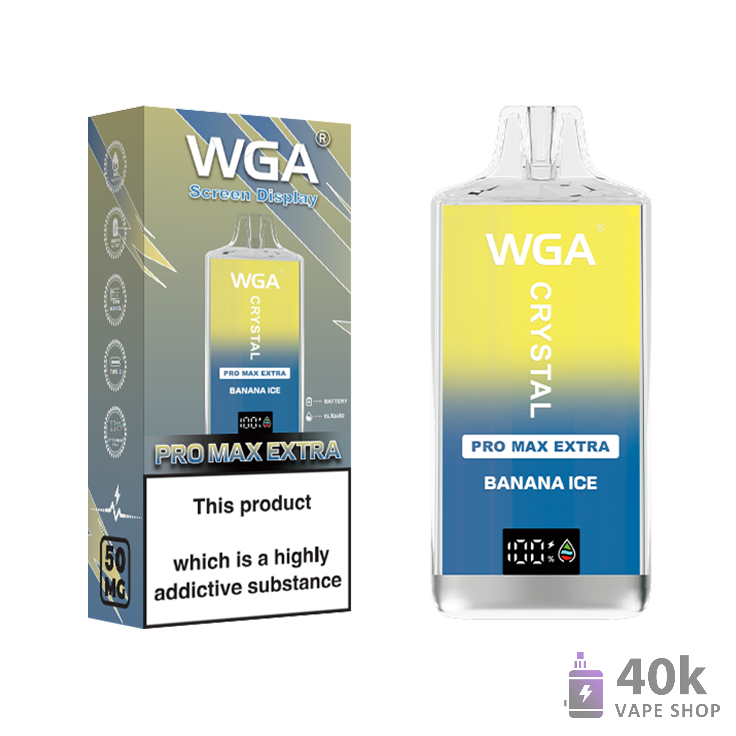 Wga Crystal Pro Max Extra 15000 Puffs Disposable Vape - 5% Nicotine - Billede 4