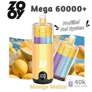 Alternatyvus ZOOY MEGA 60000 Kit - 60K Puffs Prefilled Pod System with 1700mAh Battery vaizdas