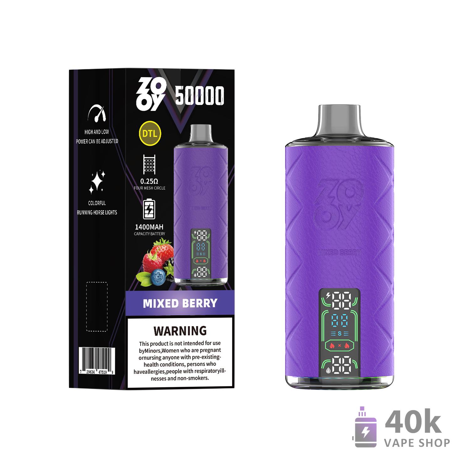 Zooy Shisha 50000 Puffs Disposable Vape Rechargable Kit – Image 3